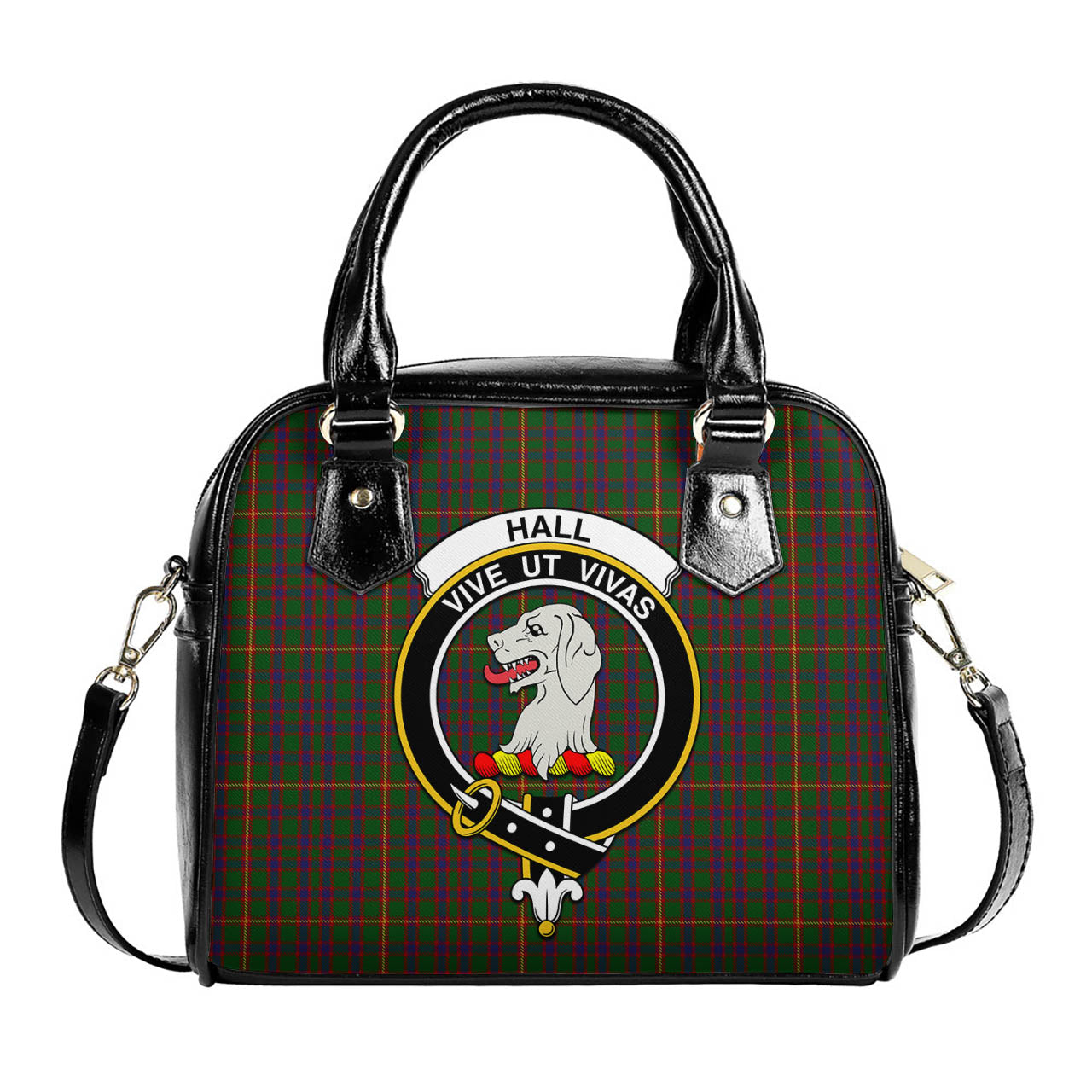 Hall Tartan Shoulder Handbags with Family Crest One Size 6*25*22 cm - Tartanvibesclothing