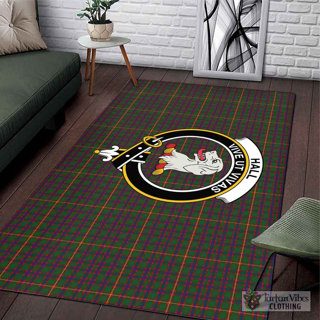 Tartan Vibes Clothing Hall Tartan Area Rug with Family Crest