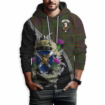 Tartan Vibes Clothing Hall Tartan Family Crest Hoodie Lion Rampant Royal Thistle Shield Celtic Inspired