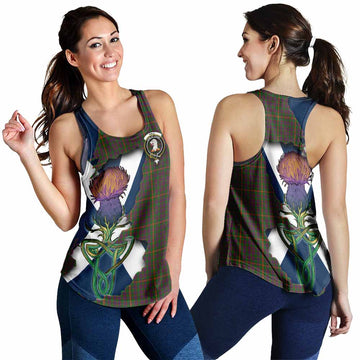 Hall Tartan Family Crest Women's Racerback Tanks Scottish Thistle Celtic Inspired