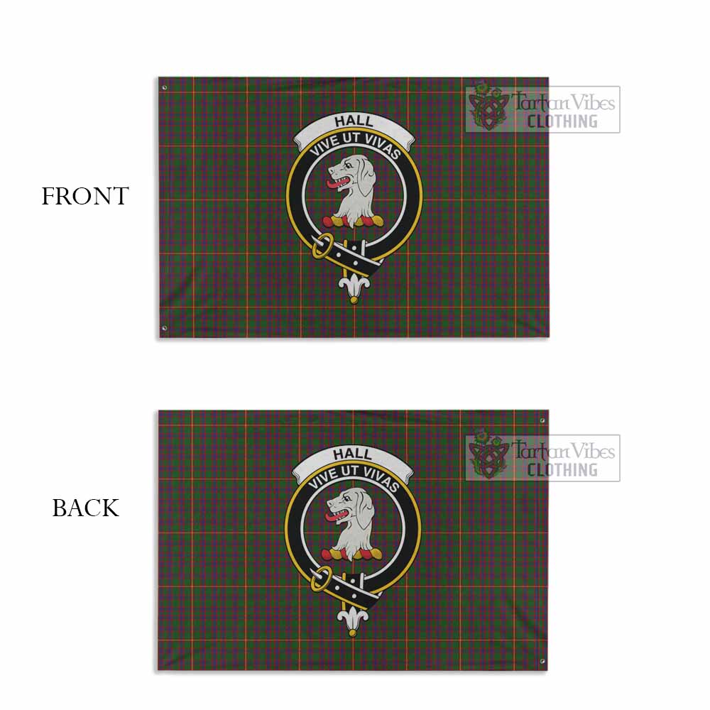 Tartan Vibes Clothing Hall Tartan House Flag with Family Crest