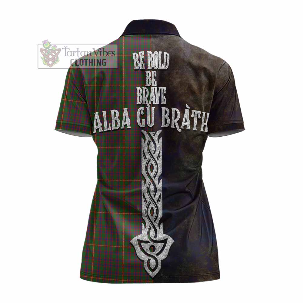Tartan Vibes Clothing Hall Tartan Family Crest Women's Polo Shirt Alba Gu Brath Be Brave Lion Ancient Style