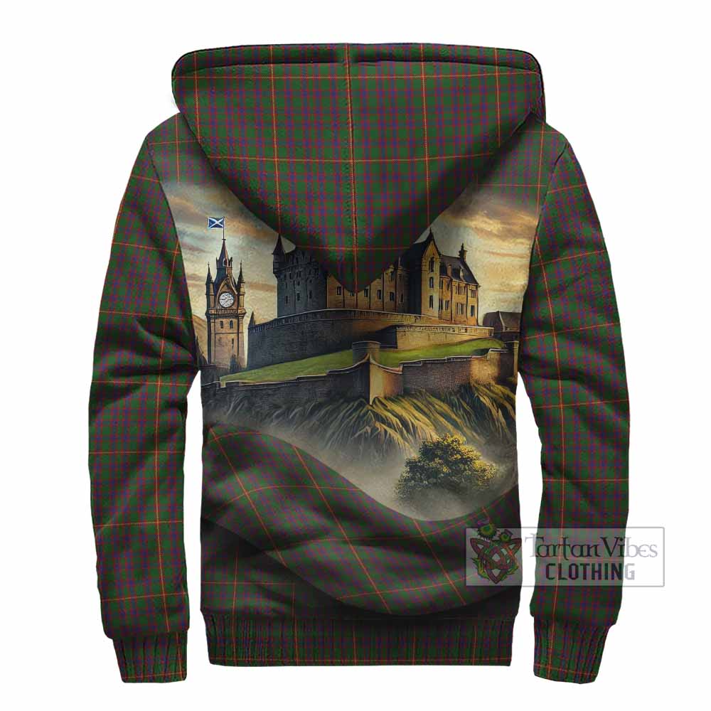 Tartan Vibes Clothing Hall Tartan Family Crest Sherpa Hoodie with Scottish Ancient Castle Style