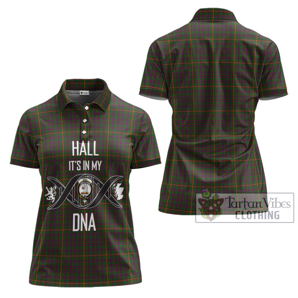 Hall Tartan Women's Polo Shirt with Family Crest DNA In Me Style - Tartanvibesclothing Shop