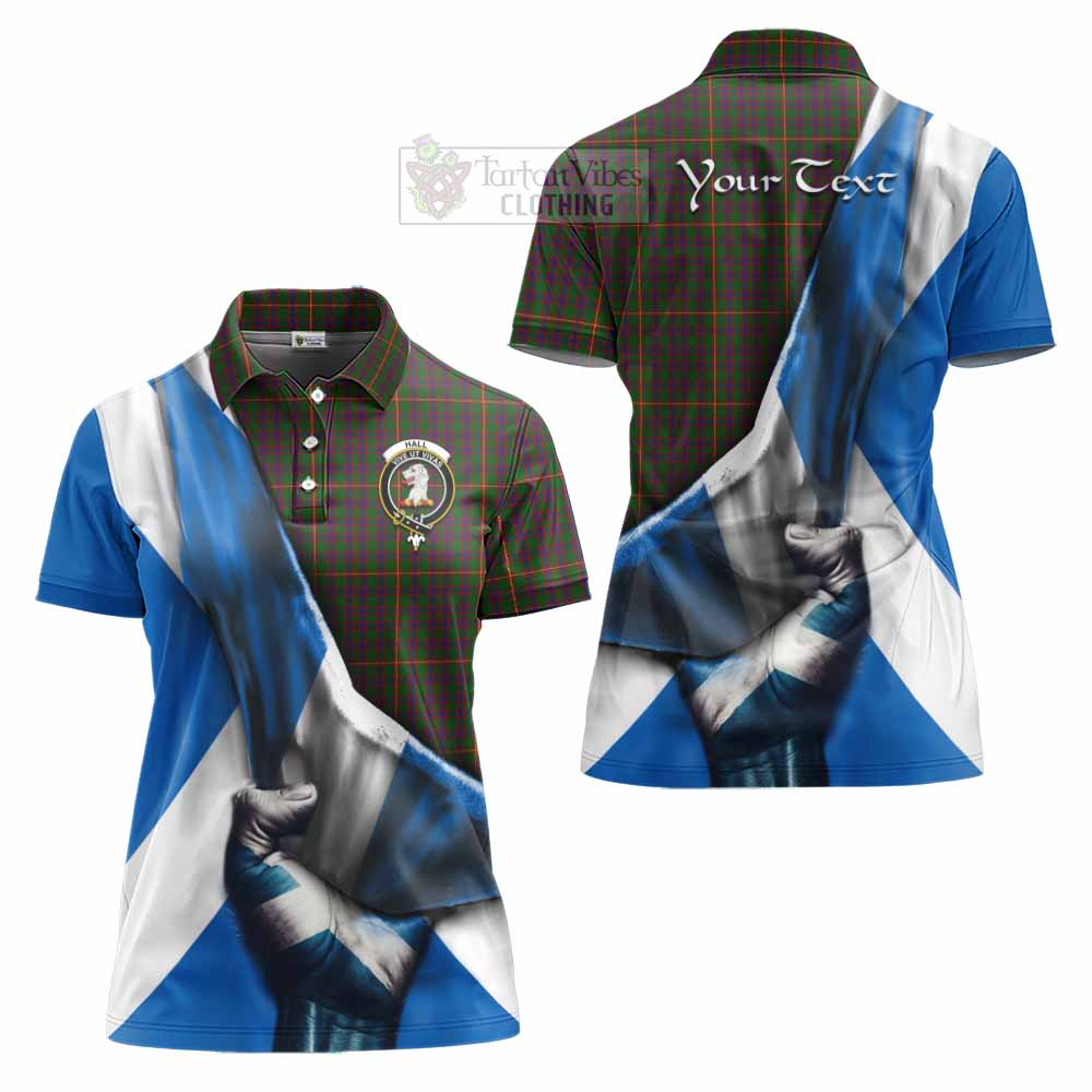 Tartan Vibes Clothing Hall Tartan Women's Polo Shirt with Family Crest Scotland Patriotic Style