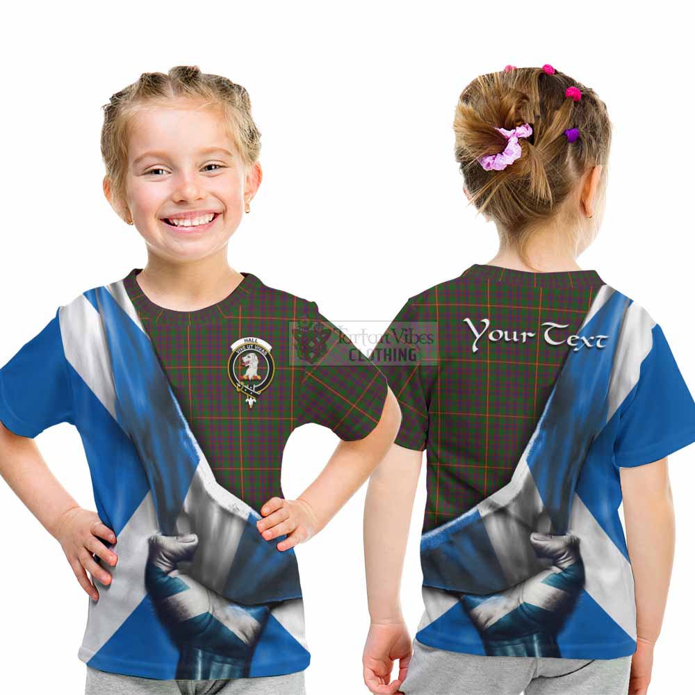 Tartan Vibes Clothing Hall Tartan Kid T-Shirt with Family Crest Scotland Patriotic Style