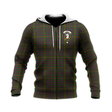 Hall Tartan Knitted Hoodie with Family Crest