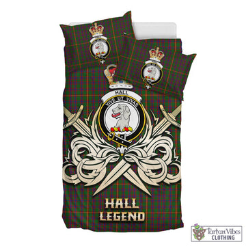 Hall Tartan Bedding Set with Clan Crest and the Golden Sword of Courageous Legacy