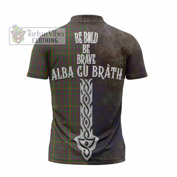 Hall Tartan Family Crest Zipper Polo Shirt Alba Gu Brath Be Brave Lion Ancient Style