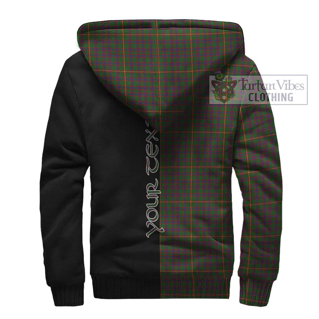Hall Tartan Sherpa Hoodie with Family Crest and Half Of Me Style - Tartanvibesclothing Shop