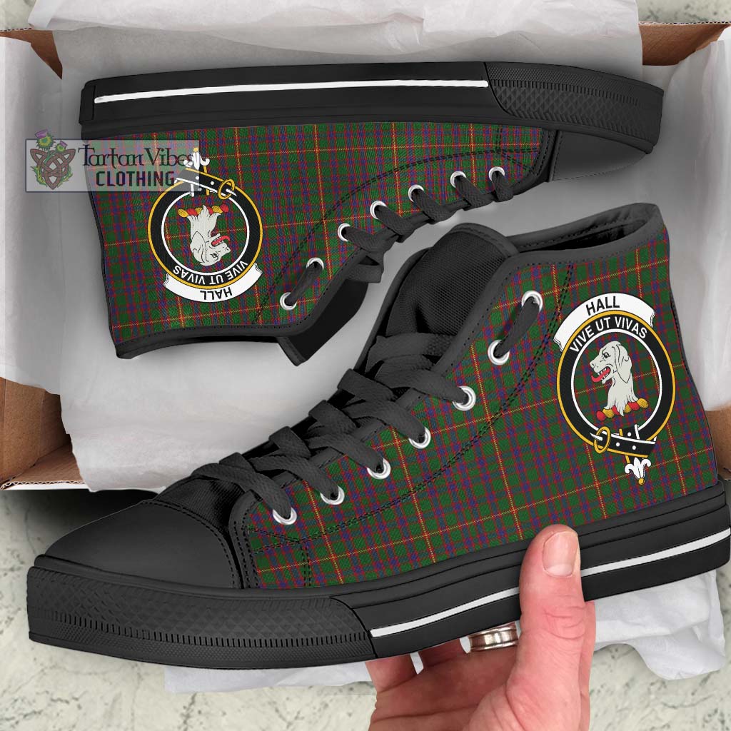 Tartan Vibes Clothing Hall Tartan High Top Shoes with Family Crest