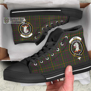 Tartan Vibes Clothing Hall Tartan High Top Shoes with Family Crest
