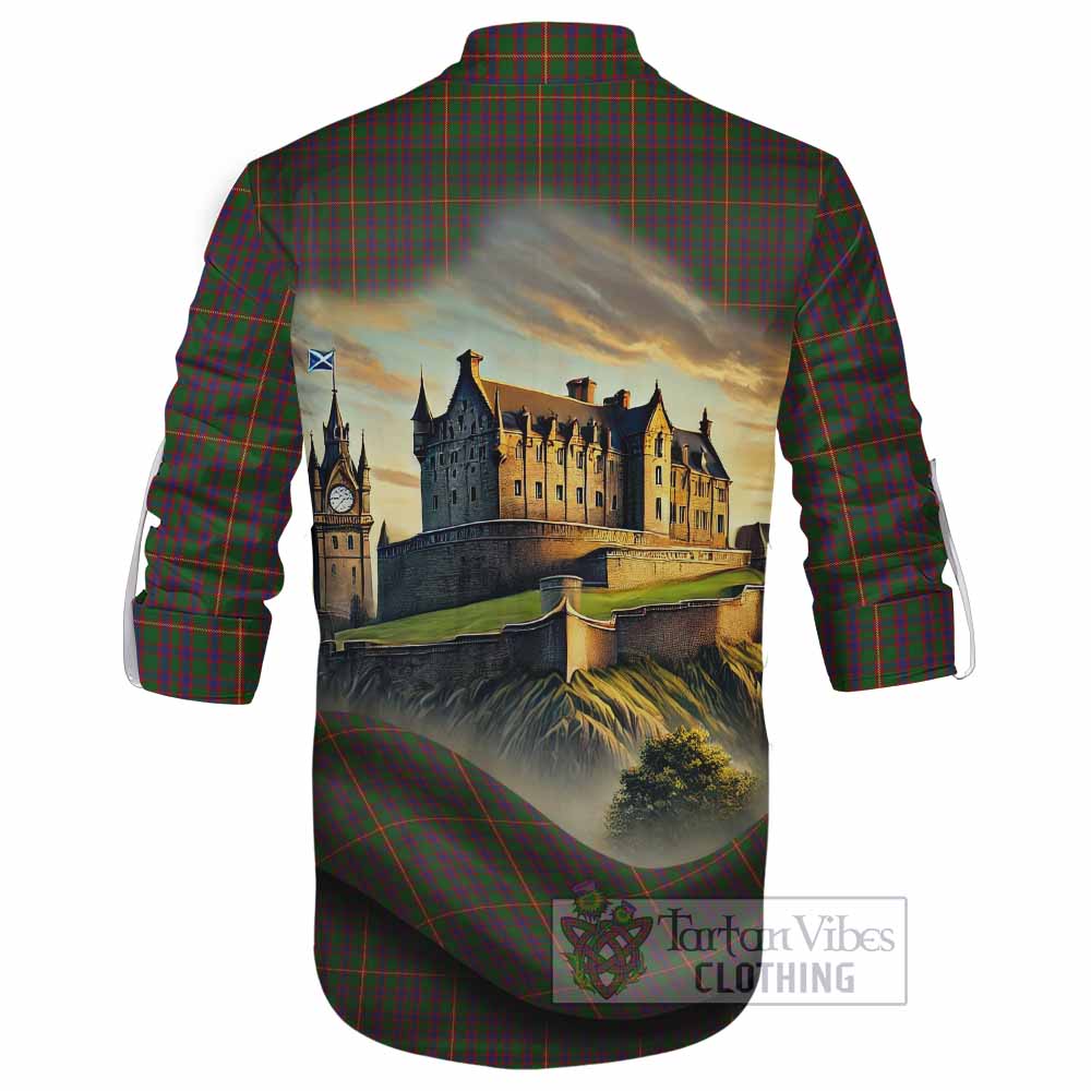 Tartan Vibes Clothing Hall Tartan Family Crest Ghillie Kilt Shirt with Scottish Ancient Castle Style
