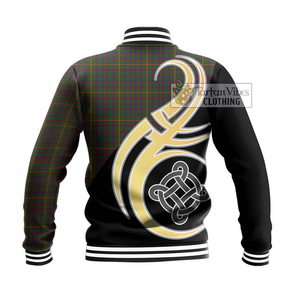 Hall Tartan Baseball Jacket with Family Crest and Celtic Symbol Style - Tartan Vibes Clothing