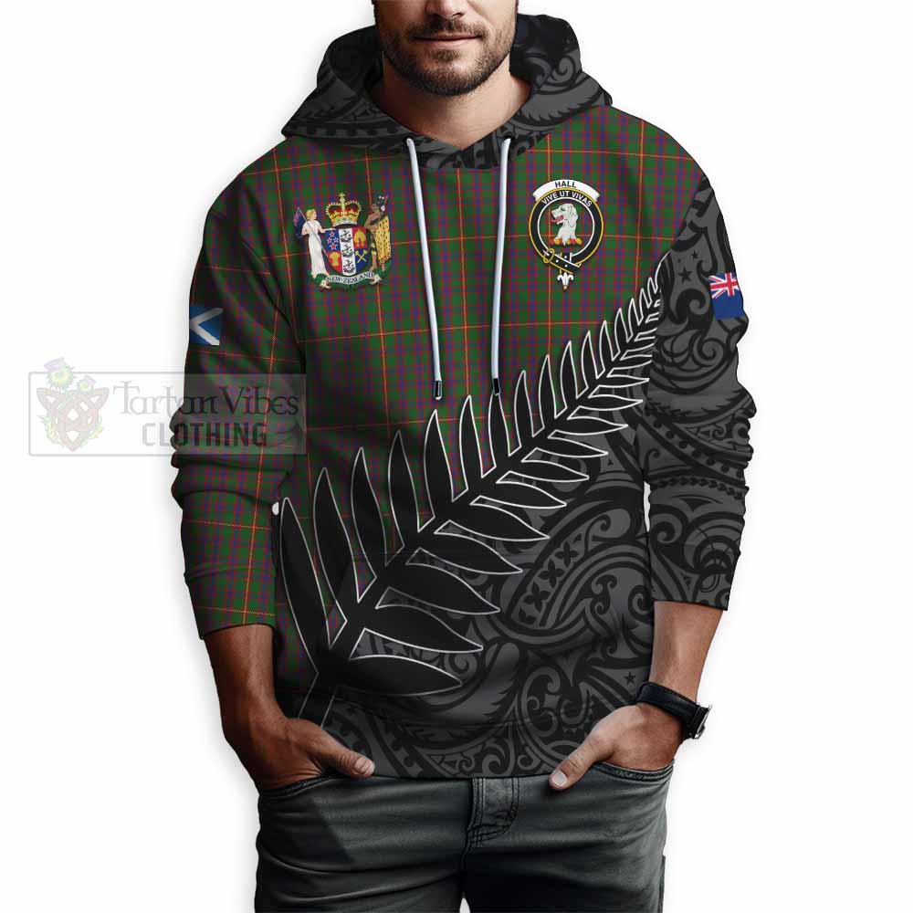 Tartan Vibes Clothing Hall Crest Tartan Hoodie with New Zealand Silver Fern Half Style