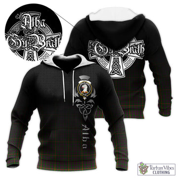 Hall Tartan Knitted Hoodie Featuring Alba Gu Brath Family Crest Celtic Inspired