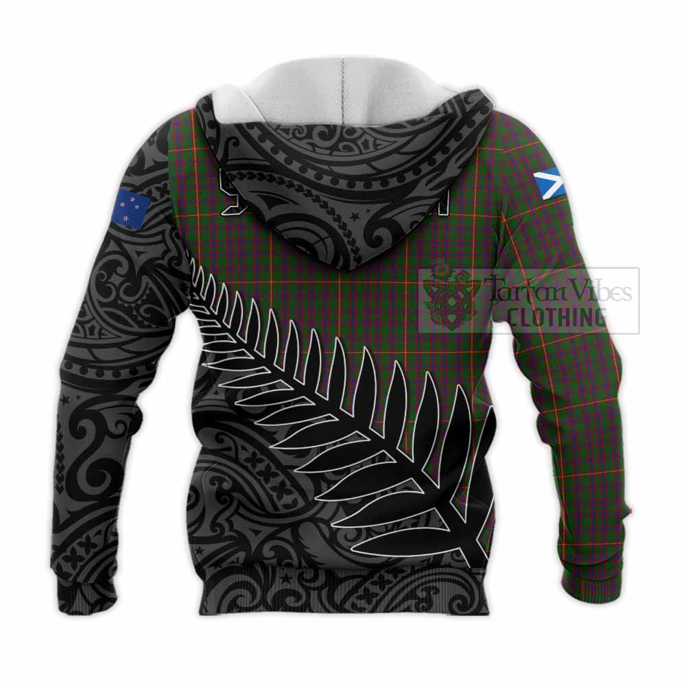 Tartan Vibes Clothing Hall Crest Tartan Knitted Hoodie with New Zealand Silver Fern Half Style