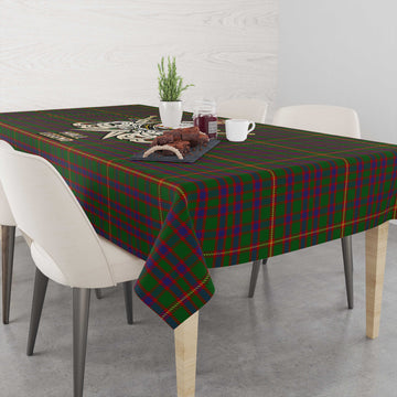Tartan Vibes Clothing Hall Tartan Tablecloth with Clan Crest and the Golden Sword of Courageous Legacy