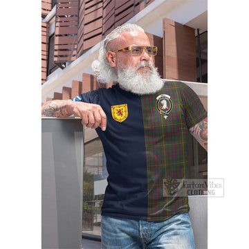 Tartan Vibes Clothing Hall Tartan Cotton T-shirt with Scottish Lion Royal Arm Half Style