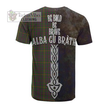 Hall Tartan Family Crest Cotton T-shirt Alba Gu Brath Be Brave Lion Ancient Style