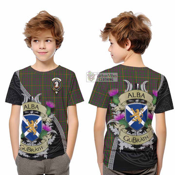 Hall Tartan Family Crest Kid T-Shirt Lion Rampant Royal Thistle Shield Celtic Inspired