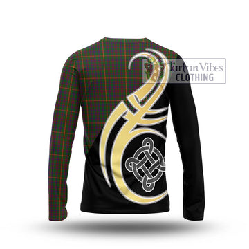 Hall Tartan Long Sleeve T-Shirt with Family Crest and Celtic Symbol Style - Tartan Vibes Clothing