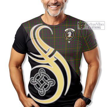 Tartan Vibes Clothing Hall Tartan T-Shirt with Family Crest and Celtic Symbol Style
