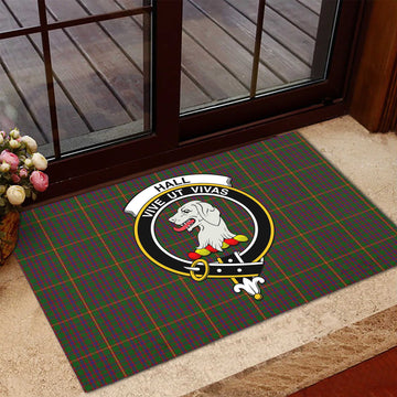 Hall Tartan Rubber Doormat with Family Crest