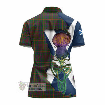 Hall Tartan Family Crest Women's Polo Shirt Scottish Thistle Celtic Inspired