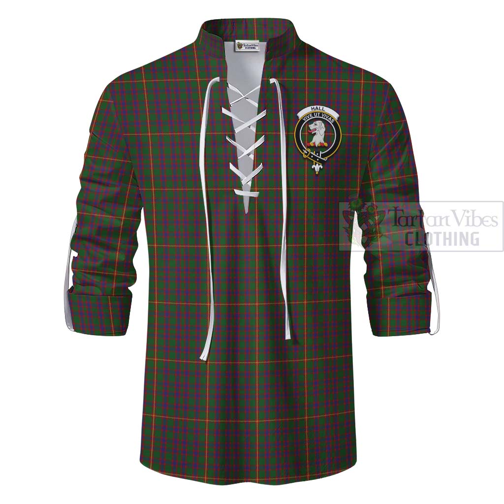 Tartan Vibes Clothing Hall Tartan Ghillie Kilt Shirt with Family Crest Celtic Skull Style