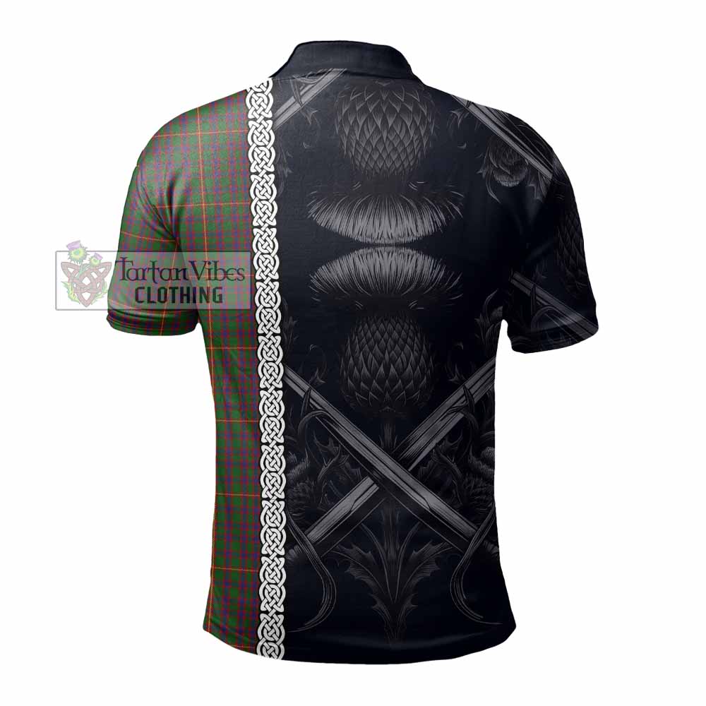 Hall Tartan Polo Shirt with Family Crest Cross Sword Thistle Celtic Vibes - Tartan Vibes Clothing
