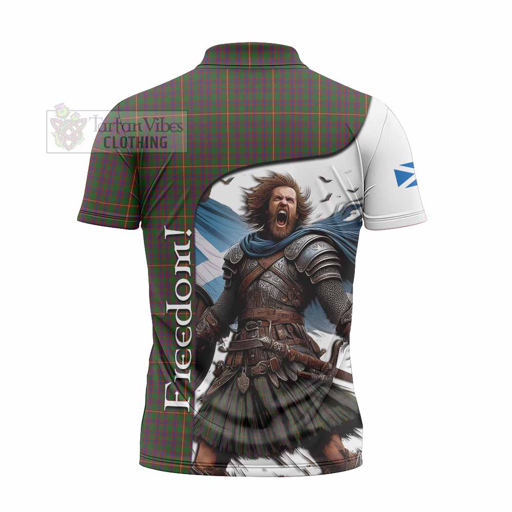 Tartan Vibes Clothing Hall Crest Tartan Zipper Polo Shirt Inspired by the Freedom of Scottish Warrior