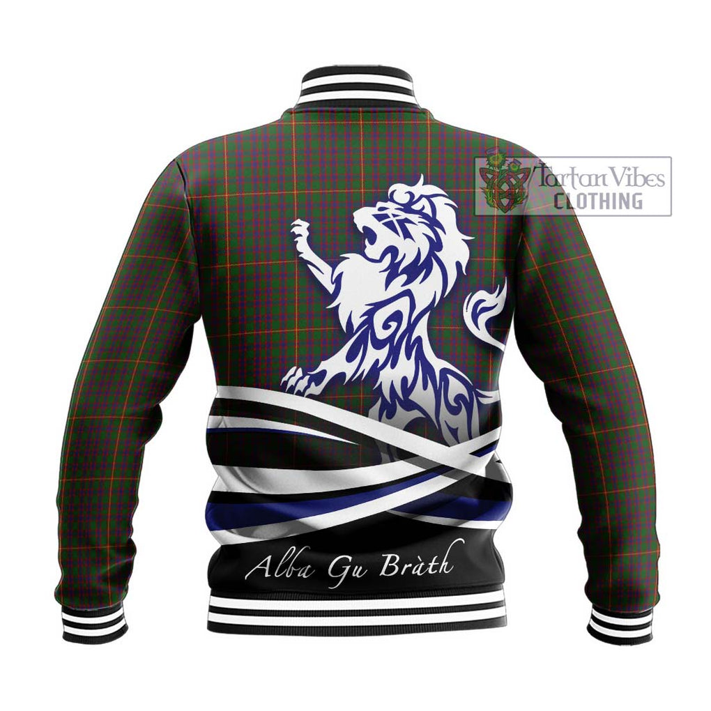 Hall Tartan Baseball Jacket with Alba Gu Brath Regal Lion Emblem - Tartanvibesclothing Shop