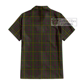 Hall Tartan Short Sleeve Button Shirt with Family Crest DNA In Me Style - Tartanvibesclothing Shop