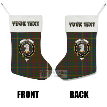 Tartan Vibes Clothing Hall Tartan Family Crest Christmas Stocking with Personalized Text
