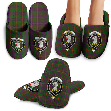 Hall Tartan Home Slippers with Family Crest