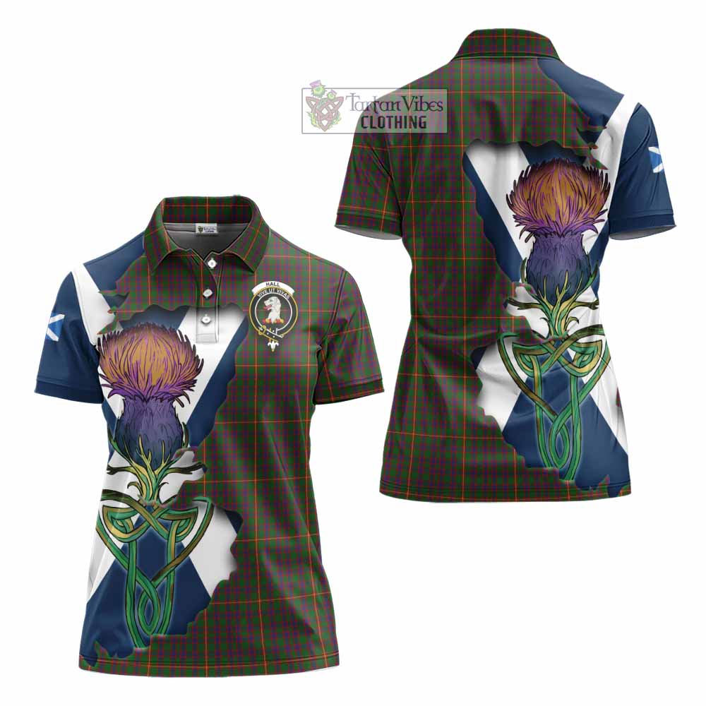 Tartan Vibes Clothing Hall Tartan Family Crest Women's Polo Shirt Scottish Thistle Celtic Inspired