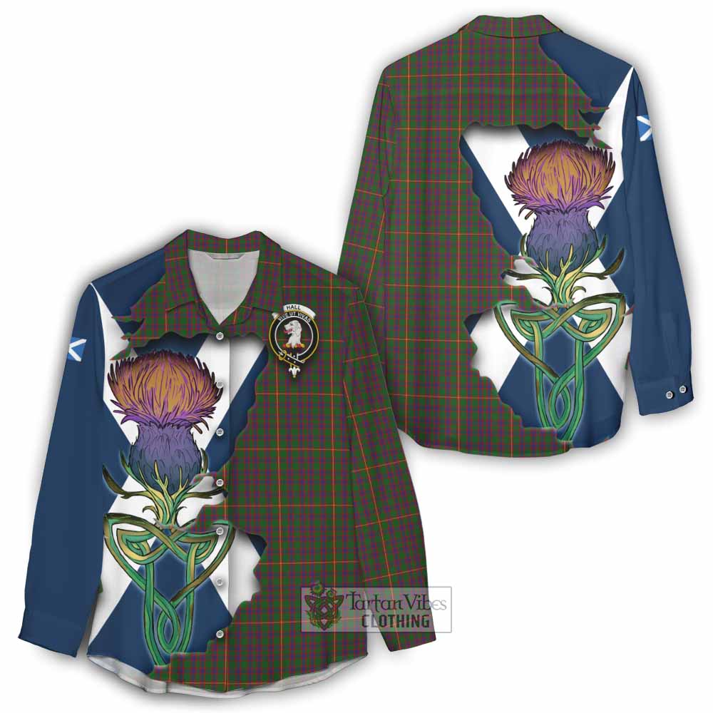 Tartan Vibes Clothing Hall Tartan Family Crest Women's Casual Shirt Scottish Thistle Celtic Inspired