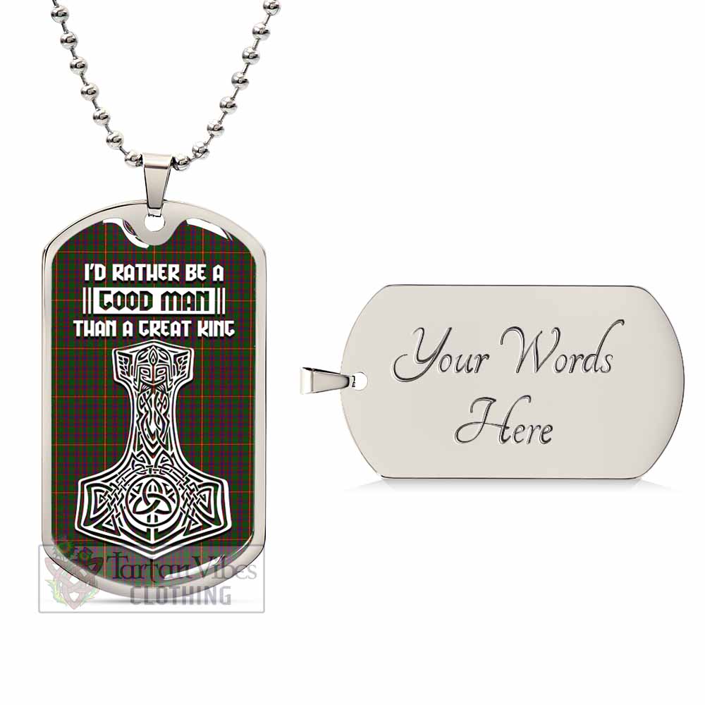 Tartan Vibes Clothing Hall Tartan Dog Tag Necklace Viking Mjolnir Style