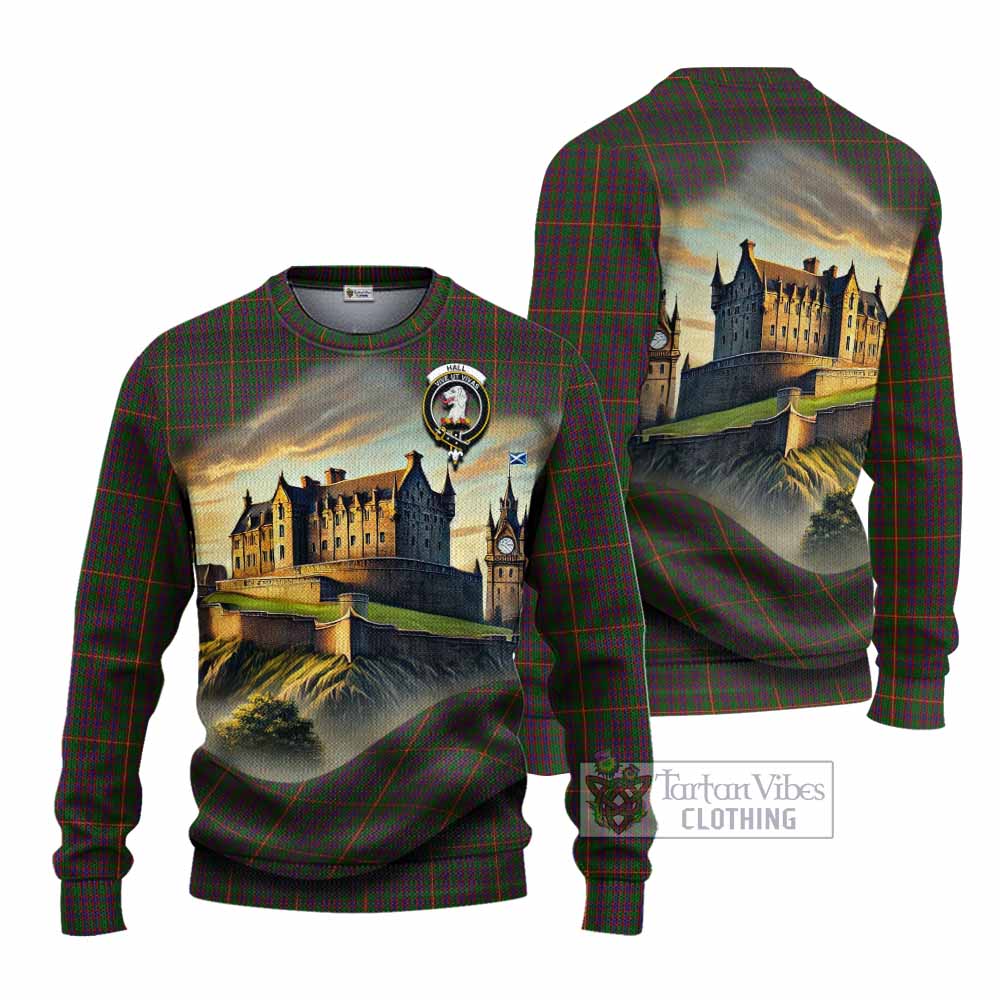 Tartan Vibes Clothing Hall Tartan Family Crest Knitted Sweater with Scottish Ancient Castle Style
