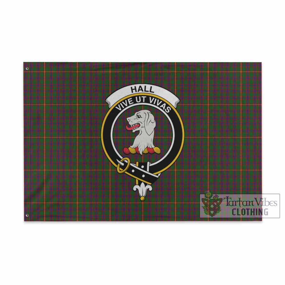 Tartan Vibes Clothing Hall Tartan House Flag with Family Crest
