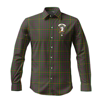 Hall Tartan Long Sleeve Button Up Shirt with Family Crest