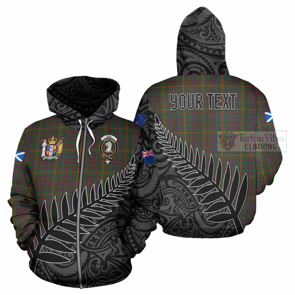 Tartan Vibes Clothing Hall Crest Tartan Hoodie with New Zealand Silver Fern Half Style