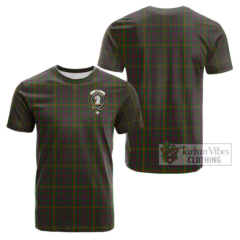Hall Tartan Cotton T-Shirt with Family Crest Kid's Shirt - Tartanvibesclothing Shop