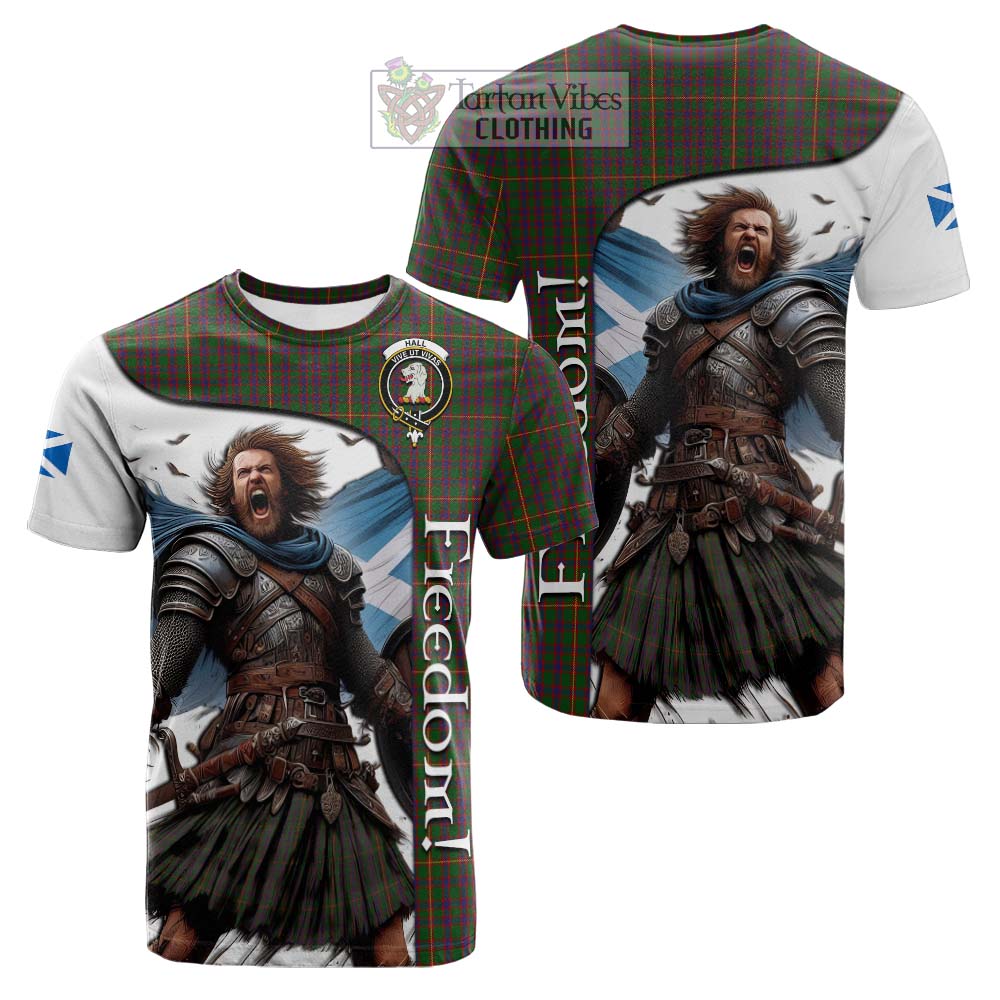 Tartan Vibes Clothing Hall Crest Tartan Cotton T-shirt Inspired by the Freedom of Scottish Warrior