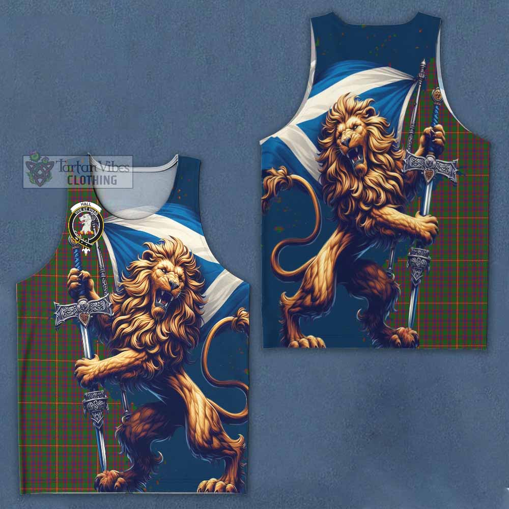 Tartan Vibes Clothing Hall Tartan Family Crest Men's Tank Top with Scottish Majestic Lion