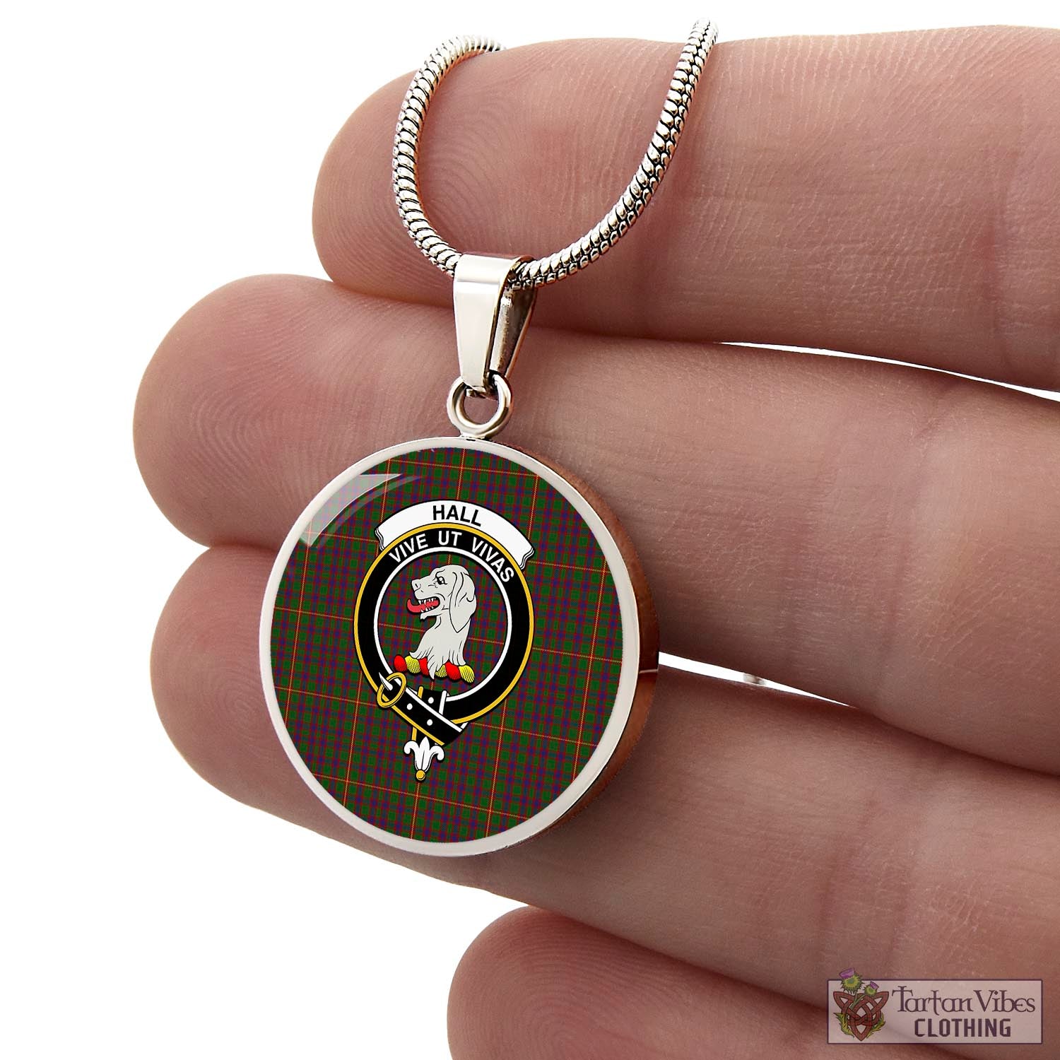 Tartan Vibes Clothing Hall Tartan Circle Necklace with Family Crest