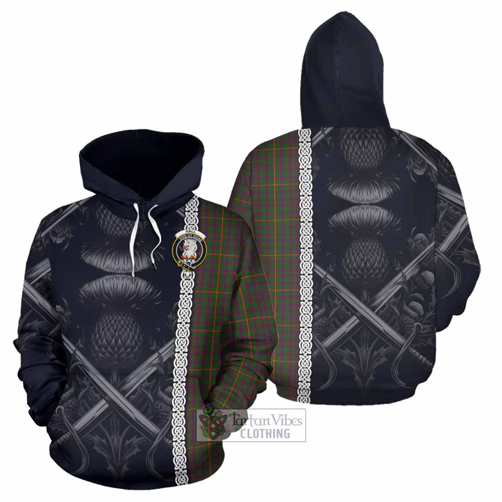 Tartan Vibes Clothing Hall Tartan Hoodie with Family Crest Cross Sword Thistle Celtic Vibes