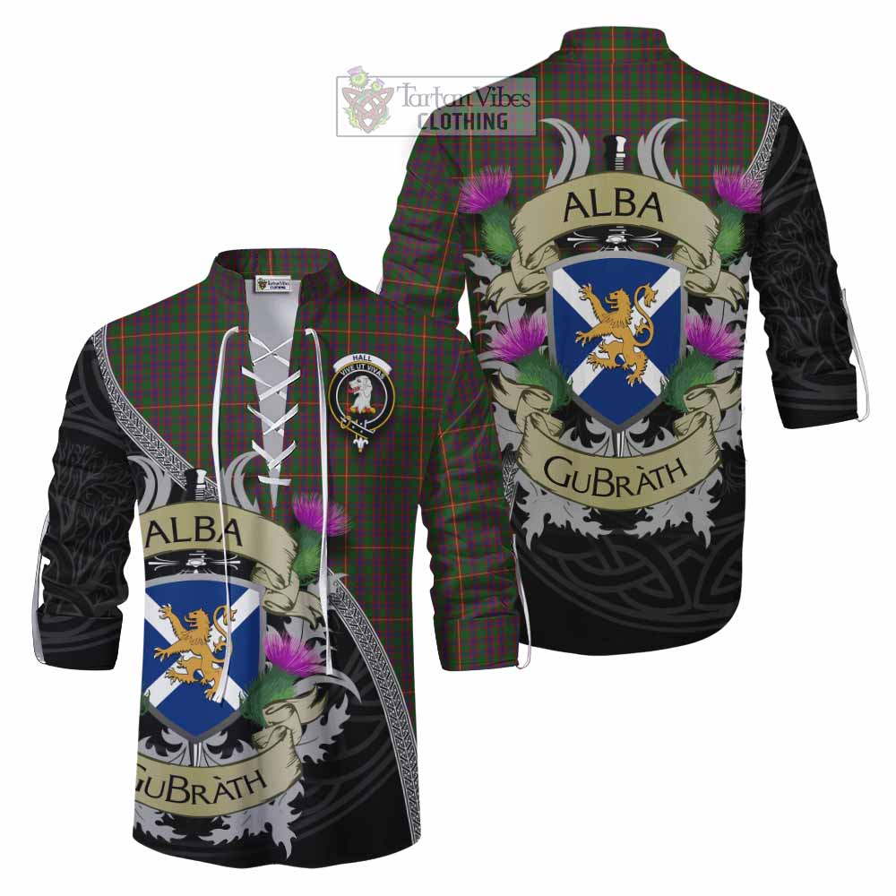 Tartan Vibes Clothing Hall Tartan Family Crest Ghillie Kilt Shirt Lion Rampant Royal Thistle Shield Celtic Inspired