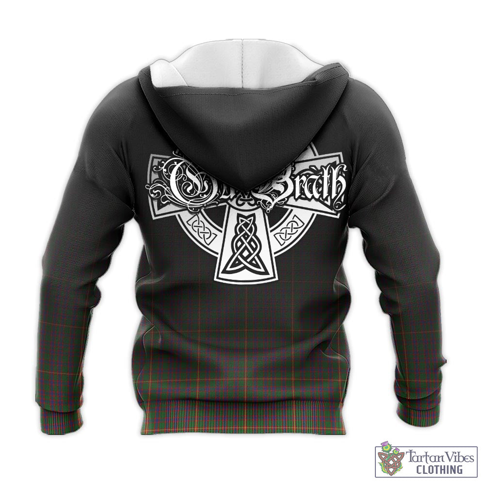 Tartan Vibes Clothing Hall Tartan Knitted Hoodie Featuring Alba Gu Brath Family Crest Celtic Inspired